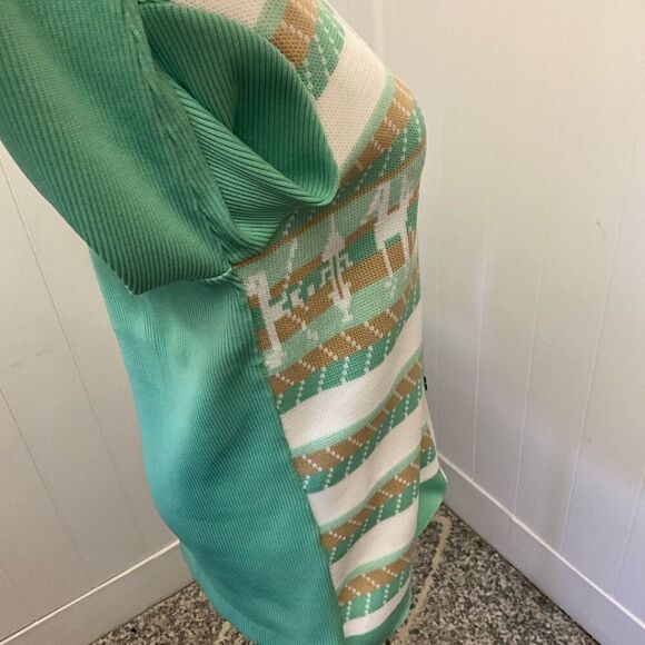 Vintage Women’s 12 Green Holiday Christmas Cardigan Sweater Granny USA - Picture 6 of 13